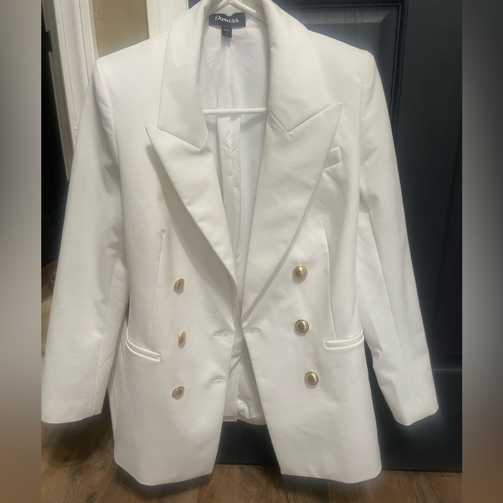 Express White Double-Breasted Women's Blazer